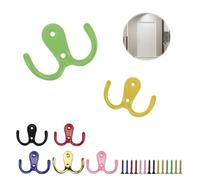 0XBIT Crochet Porte Manteau, 7 Pièces Patère Murale Couleur, Patere Porte Manteau avec Vis, Traitement Placage Surface, 7 Couleurs Vives, pour Chambre, Salle de Bain, Cuisine