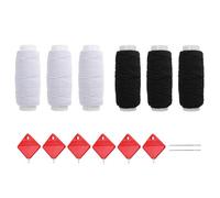 0XBIT Fil Coudre Élastique, 6 Tomes Fil Couture, Machine à Coudre avec Enfile Aiguille 6 Broches, Deux Couleurs, pour Couture de Chaussures et Chapeaux, Vêtements Textiles