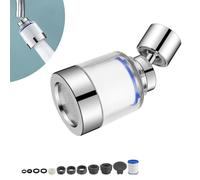0XBIT Filtre à Eau Du Robinet Rotatif, Universel Filtre Calcaire Robinet | Filtre Robinet avec 2 Éléments Filtrants en Coton PP, Filtre a eau Robinet, pour Évier, Cuisine, Salle de Bain