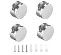 0XBIT Fixation Miroir, 4 Pièces Fixation Miroir Mural Rond, Accroche Miroir en Alliage de Zinc, Antirouille, Pour Salle de Bains, Salon, Lieux Publics