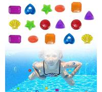 0XBIT Gemme Jouet Piscine, 16 Pièces Jouet de Piscine de Gemme de Plongée, 8 Formes Plongée Pierres Précieuses, pour la Chasse au Trésor de Plage et la Formation de Plongée