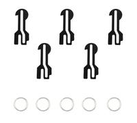 0XBIT Jeton Caddie, 5 Pièces Jeton Caddie Porte Clef, Acier Inoxydable Jeton de Caddie avec Porte Clés, Amovible, Porte Clé Jeton Caddie pour Tous les Paniers, Casier(Noir)