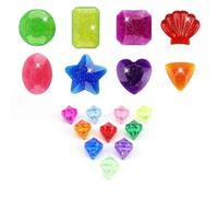 0XBIT Jouet Piscine, 18 Pièces Jouet de Piscine de Gemme de Plongée, Gemme Plongée, Pierres Précieuses et Diamants Cristal, pour la Chasse au Trésor de Plage et la Formation de Plongée