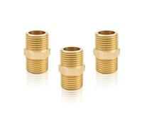 0XBIT Mamelon Double 1/2 Pouce, 3 Pièces Hexagonal Joint Fileté Mâle, Double Mamelon Hexagonal, Filetage Mâle à Filetage Mâle, pour Vannes, Conduites D'eau, Raccords de Tuyauterie