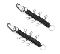 0XBIT Mousqueton Tressé Corde, 2 Pièces Porte-Clés en Paracorde Tressée, Mousquetons en Paracorde avec Porte Clef Mousqueton, pour Alpinisme, Camping, Randonnée