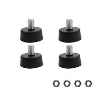 0XBIT Pied Reglable M10, 4 Pièces Pied de Meuble Reglable, Pied Caoutchouc à Vis avec Ecrous, Absorption des Chocs et Amorti, pour Les Meubles, Tables et Chaises, Canapés