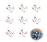 0XBIT Pince pour Pantalon Trop Large, 8 Ensembles Bouton Pantalon, Serre Taille Pantalon, Serre Taille pour Jean, Aucune Couture Requise, pour Ajuster la Taille du Pantalon