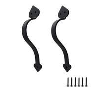 0XBIT Poignée Porte Coulissante, 2 Pièces Poignée de Porte de Grange 23 cm, Oignée de Porte en Acier Noir Massif, Poignée de Porte en Fonte, pour Portails, Portails de Clôture et Portes Coulissantes