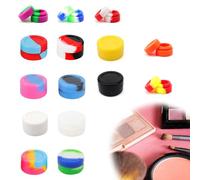 0XBIT Récipients Ronds en Silicone, 15 Pièces Mini Récipient en Silicone, 3 ml et 5 ml, Boîte en Silicone Antiadhésive, Convient pour Cire, Huile, Crème