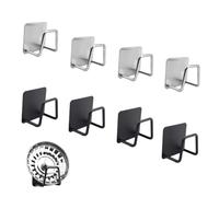 0XBIT Support Eponge Evier Cuisine, 8 Pièces Porte Eponge Acier Inoxydable, Deux Couleurs, Range Eponge Evier Auto Adhésif, Porte Eponge Cuisine, pour Cuisine et Salle de Bain