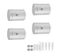 0XBIT Support Etagere Verre, 4 Pièces Pince Verre avec Accessoires de Montage, Design Moderne Fixation Miroir Mural, Peut Accueillir Jusqu'à 6 mm D'épaisseur, pour Miroirs Muraux et Verre