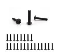 0XBIT Vis Inox Noir, 25 Pièces Boulon M6, Boulons à Tête Hexagonale M6 x 30 mm, Traitement Exquis, Vis m6 avec Hexagone Intérieur, Vis Tete Bombee pour Équipement Industriel et Mécanique