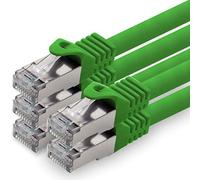 1,0 m - vert - lot de 5 câbles réseau CAT.7 câble patch SFTP PIMF LSZH câble Gigabit Lan 10Gb s câble brut cat7 avec connecteur RJ45 Cat6a compatible avec CAT5 CAT6 cat7 cat8