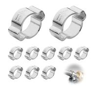 1 0 Pièces Collier de Serrage Double Oreille, V2A Ø 9-11 mm | O Clips Durables pour Tuyaux, Câbles, Raccords Pneumatiques et Applications Flexibles
