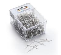 1 000 Épingles Lion D'Era avec tête en Verre Blanc - 0,80 x 50 mm