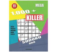 1,000 + Mega Sudoku Killer 8x8: Logic Puzzles Medium - Hard Levels (Killer Sudoku)