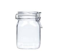 1 000 ml bocal à fermeture à levier 'Fido', carré, ouverture : fermeture à levier métallique