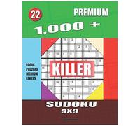 1,000 + Premium Sudoku Killer 9x9: Logic Puzzles Medium Levels (Killer Sudoku)