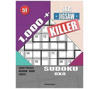 1,000 + Sea Jigsaw Killer Sudoku 8x8: Logic Puzzles Medium - Hard Levels