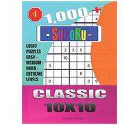 1,000 + Sudoku Classic 10x10: Logic Puzzles Easy - Medium - Hard - Extreme Levels (Daily Sudoku)