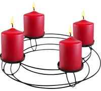 1.01 Couronne de l'Avent en noir pour 4 bougies jusqu'à Ø 8 cm - ronde env. Ø 30 cm
