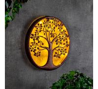 1.01 LED Décoration murale solaire ARBRE - env. Ø 40 cm - 24 LED blanches chaudes / Décoration murale de jardin