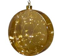 1.01 LED Glass Ball THE DISC - Ø 12 cm / 10 LED - décoration de haute qualité à suspendre - couleur : or transparent