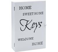 1.02 Boîte à clés en bois blanc - env. 32 x 22 cm - Home Sweet Home Keys