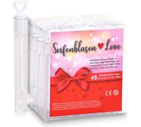 1.03 Bulles de savon LOVE - 48 flacons de bulles de savon de 4,5ml / 10 cm - Mariage Célébration (petit)