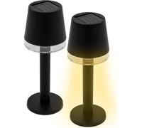 1.03 Lampe solaire de table en noir - Set de 2 / chacun env. 22 x 8,5 cm - Lampe solaire de table Deko (Set de 2)