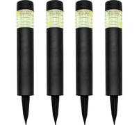 1.03 Métal Lampe solaire de jardin XXL - env. 42 x 8 cm / Set de 4 - Lampe solaire de trottoir - Couleur : anthracite (4 pièces)