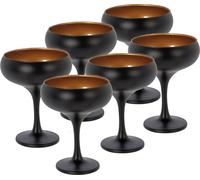 1.04 Coupe à champagne en noir - set de 6 pièces / 250ml chacune - Verre à champagne pour cocktail