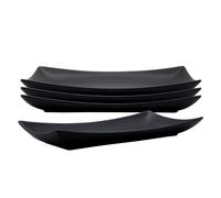 1.04 Plat de service allongé en noir mat - set de 4 pièces / env. 29,5 x 15 cm - Plat de service Sushi