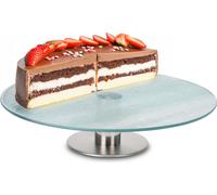 1.04 Plateau à gâteaux en verre sur pied - env. Ø 30 - Présentoir à gâteaux rotatif