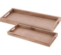 1.04 Plateau en bois en set de 2 - env. 50 et 45 cm - Décoration de table