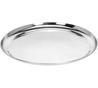 1.06 Plateau rond en argent - env. Ø 34 cm - inox Plateau de service Décoration Plateau à bougies