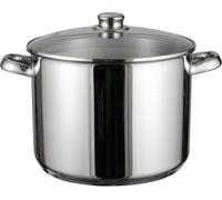 1.08 Pot universel 10 litres avec couvercle en verre - env. 24 x 21,5 cm - Pot en inox