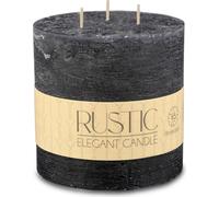 1.09 Bougie RUSTIC à 3 mèches - env. 12 x 12 cm - 65 heures de combustion - Couleur : noir nuit