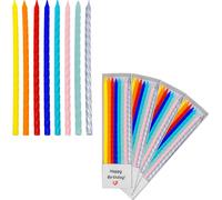 1.09 Bougies en spirale avec support - 64 bougies - Bougies d'anniversaire gâteau bougie (4x16)