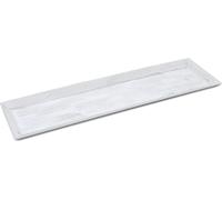 1.09 Plateau en bois blanc au design shabby chic - env. 50x14 cm - Plateau à bougies