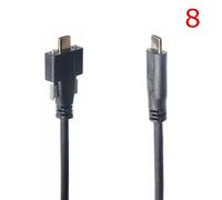 1.0M 8 Double verrouillage à vis USB 3.1 type-c mâle à mâle, mâle à femelle avec trou de vis de montage sur panneau, câble de caméra industrielle