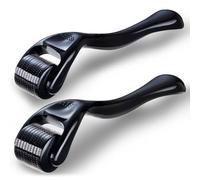 1,0mm/1,5mm Lot de 2 Derma Roller Cheveux Barbe Visage Microneedling 540 Micro-aiguille en Titane,Derma-Roller Rouleau Pousse Barbe Beard Roller Pour Homme Femme Anti Rides Anti-âge Perte de Cheveux