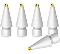 1.0mm Pointes de Crayons en Métal Compatible avec Apple Pencil 1st Gen/2nd Gen/USB-C/Pro - 5 Pièces Remplacement Compatible avec Apple Pencil iPencil Pointes en Métal - Blanc