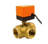 1-1/2" 3-Way Motorized Ball Valve DN15 Threee-Wire Two Point Control Brass Electric Ball Valve 220V 12V 24V(220VAC)