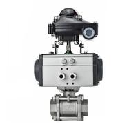 1-1/2" 304 Stainless Steel High Platform Pneumatic Ball Valve Double Acting Cylinder With Signal Feedback Switch
