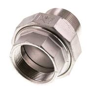 1 1/2'' NPT x 1 1/2'' NPT F/M Acier inoxydable Embout double 3 pièces avec joint conique 16 Bar