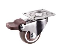 1 1.25 1.5 2 Inch Furniture Casters Wheels Swivel Castor Trolley Caster with Brake 1Pcs Casters(C-brake,1.5 inch)