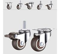 1/1.25/1.5/2 Inch Furniture Casters Wheels Swivel Castor Trolley Caster with Brake(D,1.0 inch)