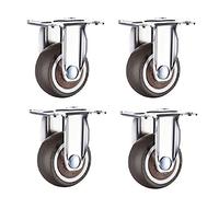 1 1.25 1.5 2 InchLow Profile Casters Wheels Soft Swivel Caster with 360 Degree Top Plate Brake 8 Types 4 Pcs Casters(Directional Wheel,1 inch)