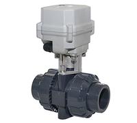 1 1/4" DC12V-DC24V DN32 PVC Vanne 2 voies motorisée,Avec fonction manuelle,CR301